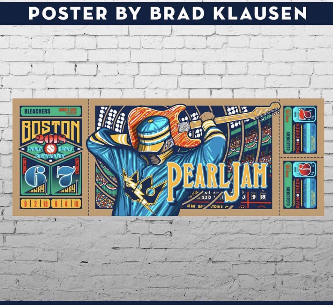 INSIDE THE ROCK POSTER FRAME BLOG Pearl Jam Boston Posters by Brad