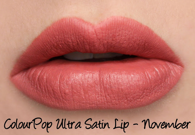 ColourPop Ultra Satin Lip - November Swatches & Review