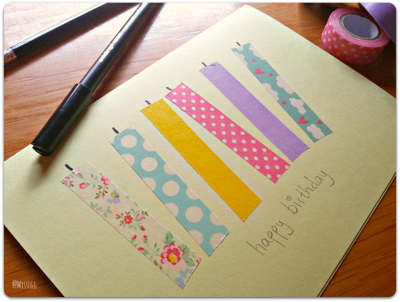 tarjeta cumplean?os washi tape