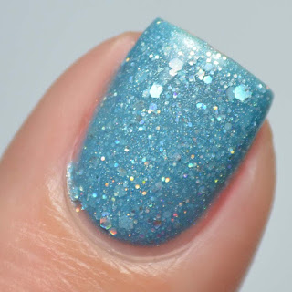 blue holographic nail polish