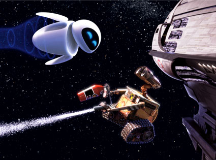 WALL-E in space animatedfilmreviews.filminspector.com