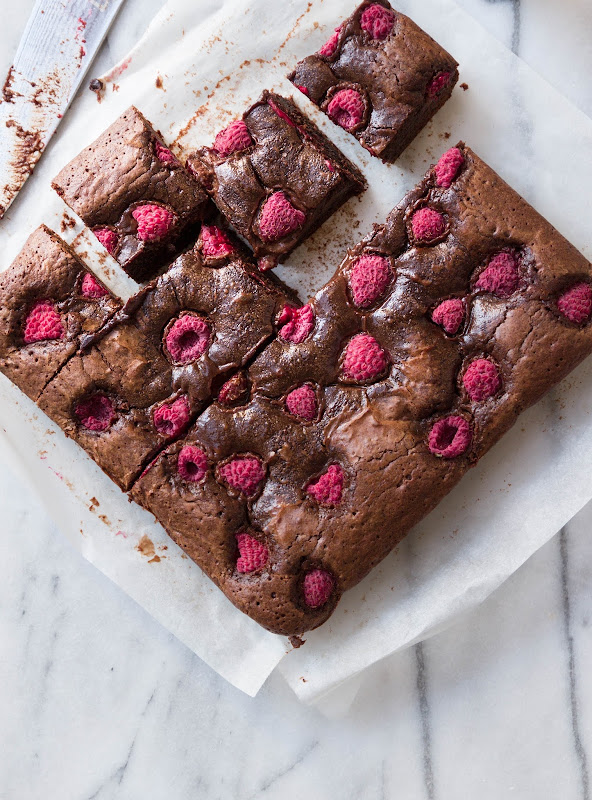 Milk and Honey Chocolate and Raspberry Brownies