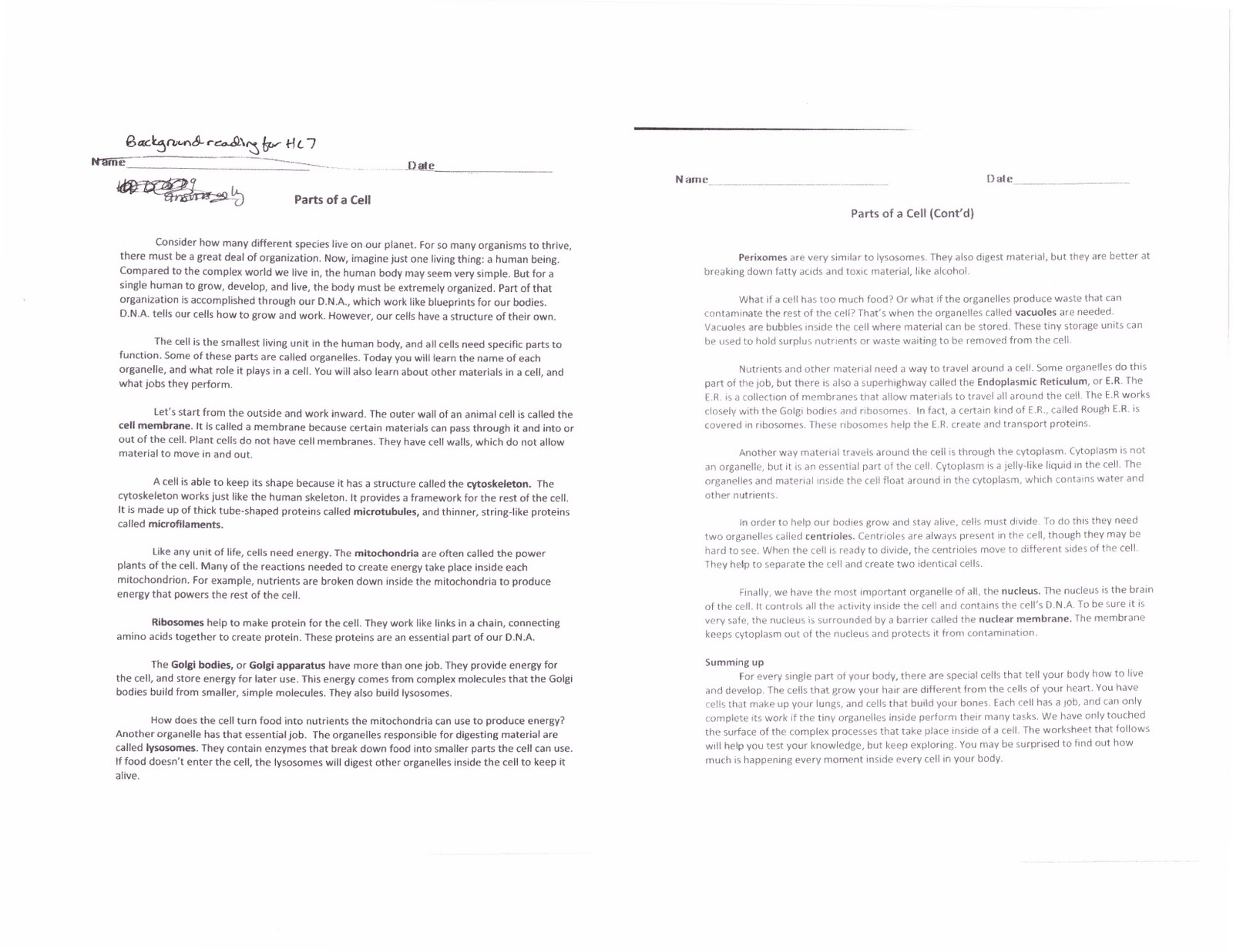 Dr. Gayden's Eighth Grade Science Class: November 2011