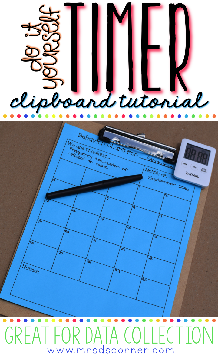 DIY Timer Clipboard Mrs. D's Corner