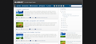 BlueBuzz Blogger Template Is a Premium Quality Dualviews Available Blogger Template