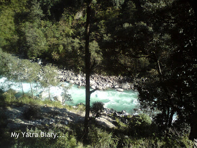 River Ganga during the Char Dham trip in the Garhwal Himalayas in Uttarakhand