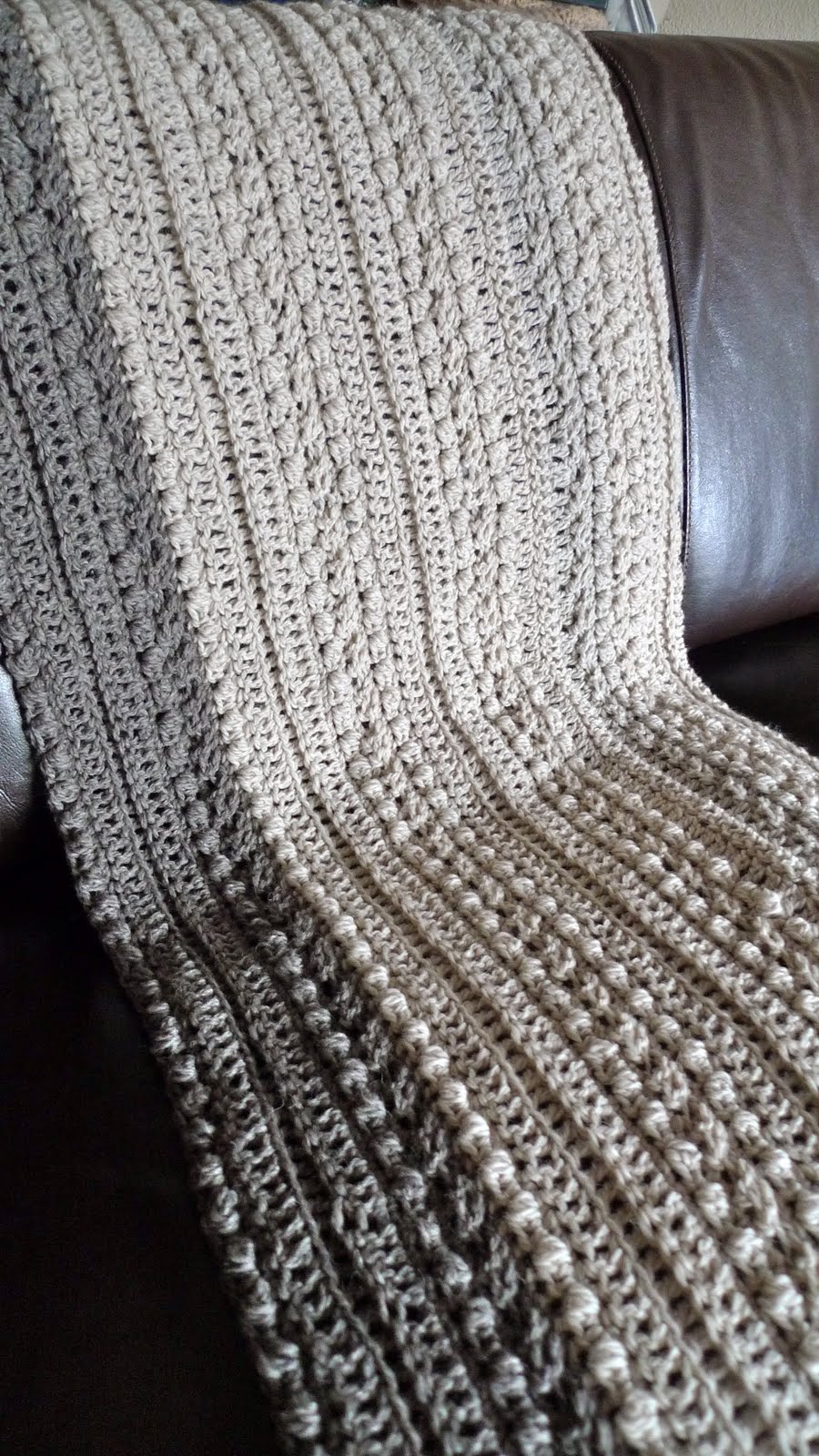 Queen Heron Creations Crocheted Aran Afghan in Progress