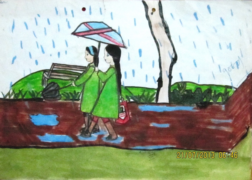 Rashmi - My Drawings : Painting of a Rainy Day