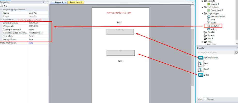 Construct 2 Unity Plugin Ads Rewarded Video