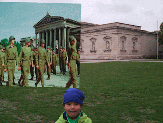 Americans marching past the Glyptothek in 1945