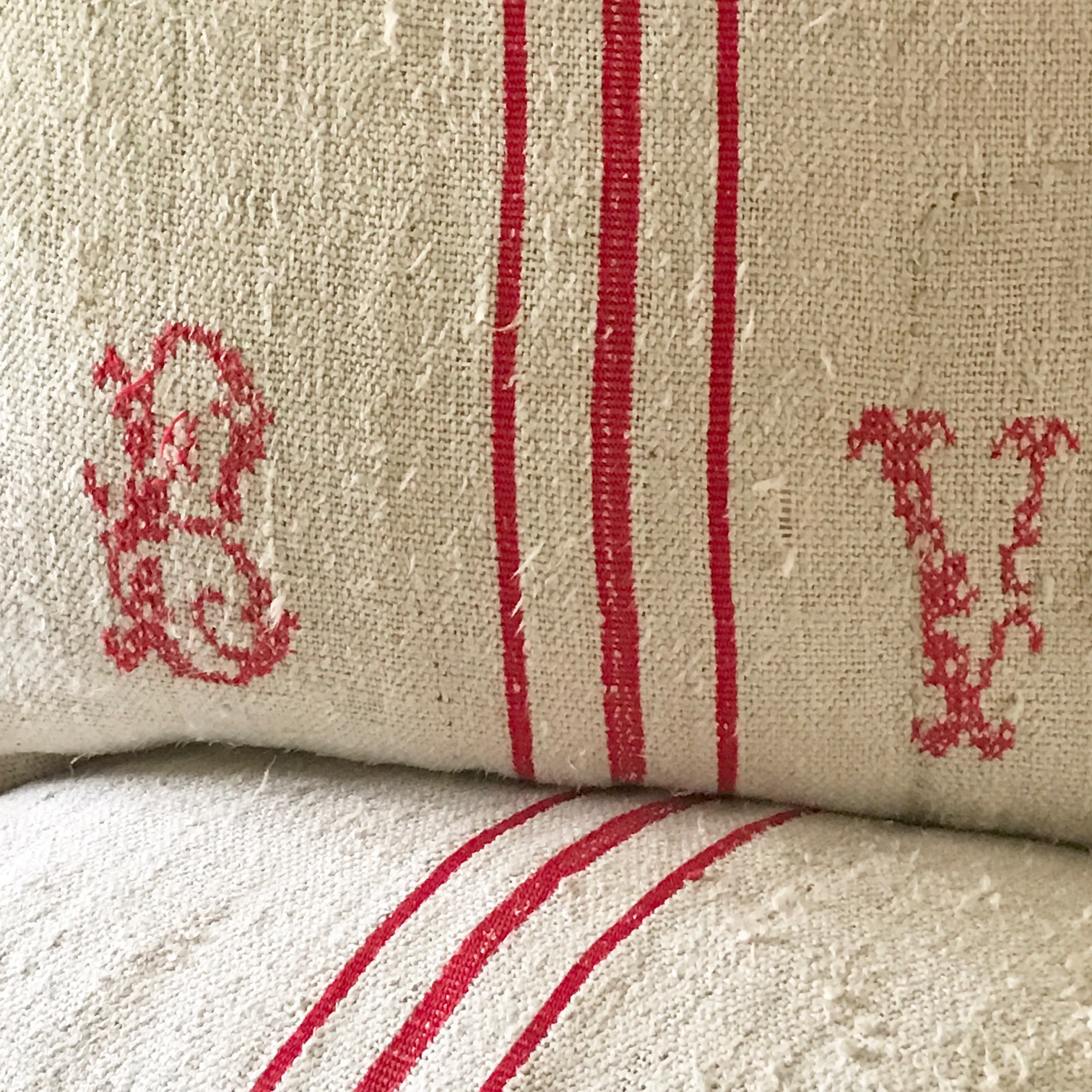 Little Farmstead DIY Grain Sack Pillows (And Where to Buy Grain Sacks)