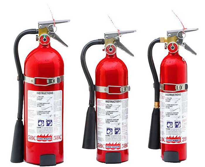 Identify the type and type of fire extinguisher Warehouse and