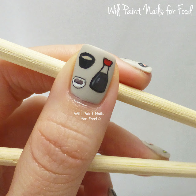 Yummy sushi nail art