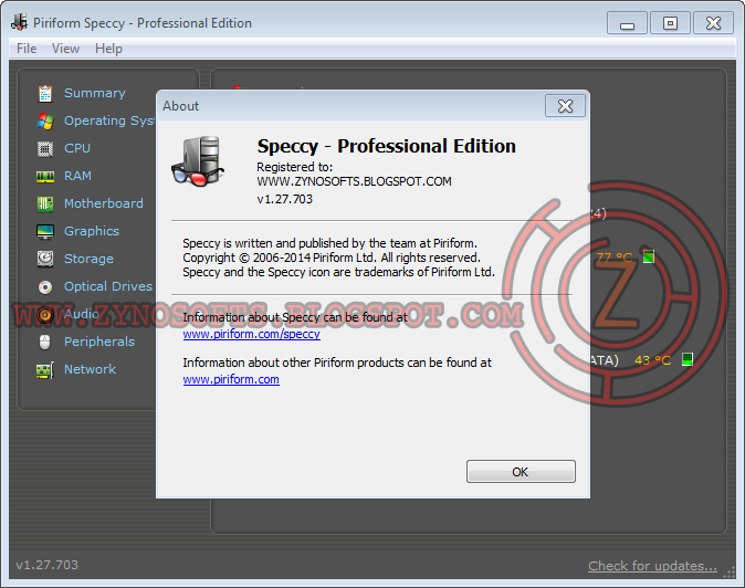 Speccy Professional Edition v1.27.0.703 Full Version with Serial Key