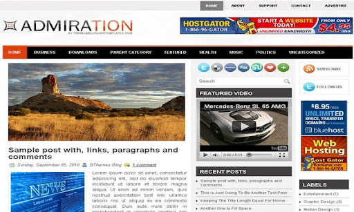 Admiration Blogger Template