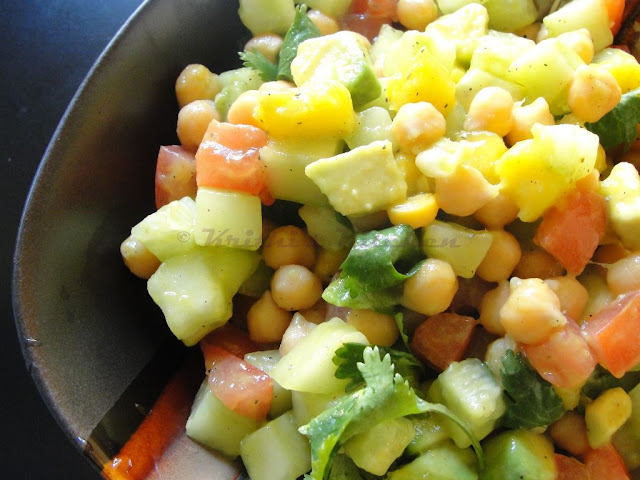 Krithi's Kitchen: Chickpea Tropical Salad | Summer Salad Recipes