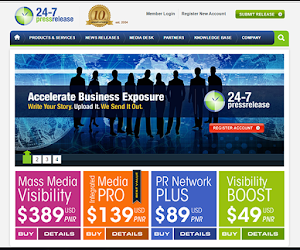 24-7 Press Release webpage 24-7 Press Release focuses on newsworthy releases