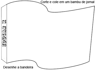 Bandeira para desenhar, recortar e colorir