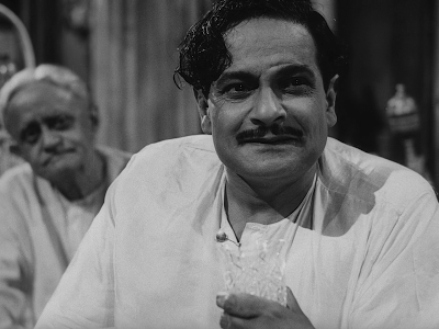 Gangapada Basu as Huzur's neighbour, moneylender Mahim Ganguly in Jalsaghar, Jalsaghar aka The Music Room (1958), Directed by Satyajit Ray