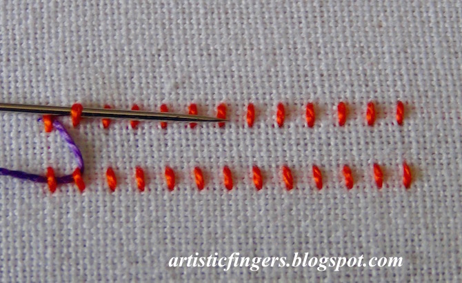 artisticfingers: Stitch tutorial - Threaded stitch