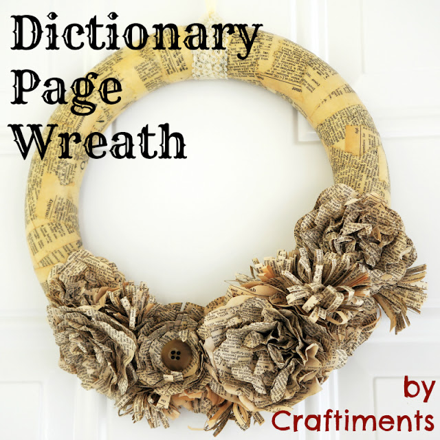 Craftiments:  Dictionary Page Wreath