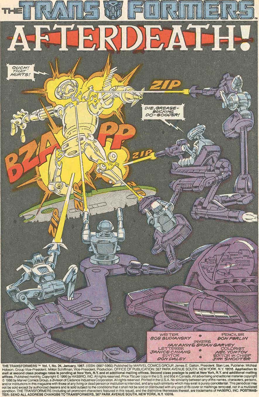 Read online The Transformers (1984) comic -  Issue #24 - 2