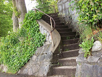 Rocky stairway leading to top part of Vancouver Stanley Park