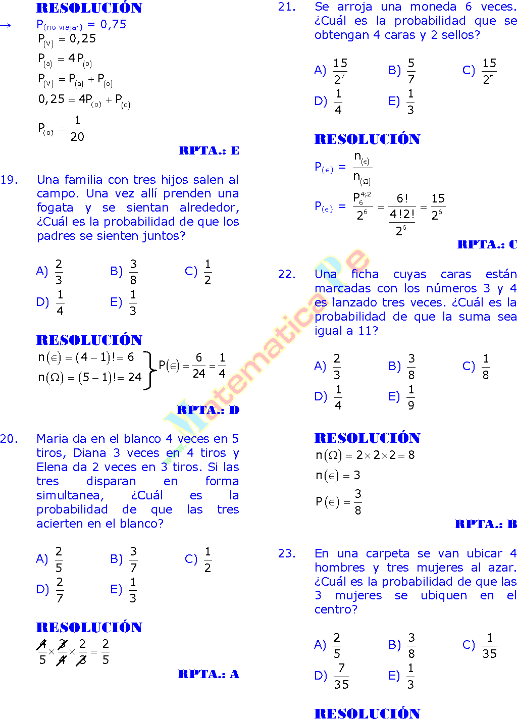 20 preguntas al azar probabilidades ejercicios resueltos de razonamiento 20 preguntas al azar probabilidades ejercicios resueltos de razonamiento