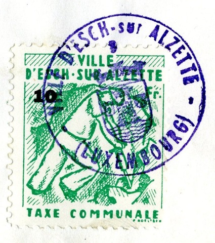 alzette esch sur revenue communal luxembourg stamps 10f