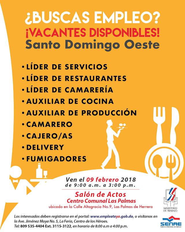 Ministerio de Trabajo invita Jornada de Empleo en Las Palmas de Herrera