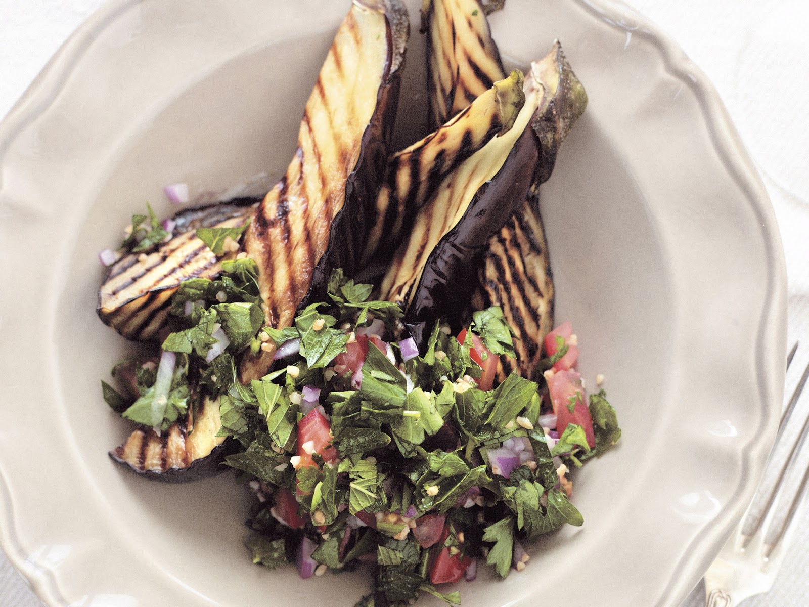 Tabouli with chargrilled eggplant recipe LEBANESE RECIPES