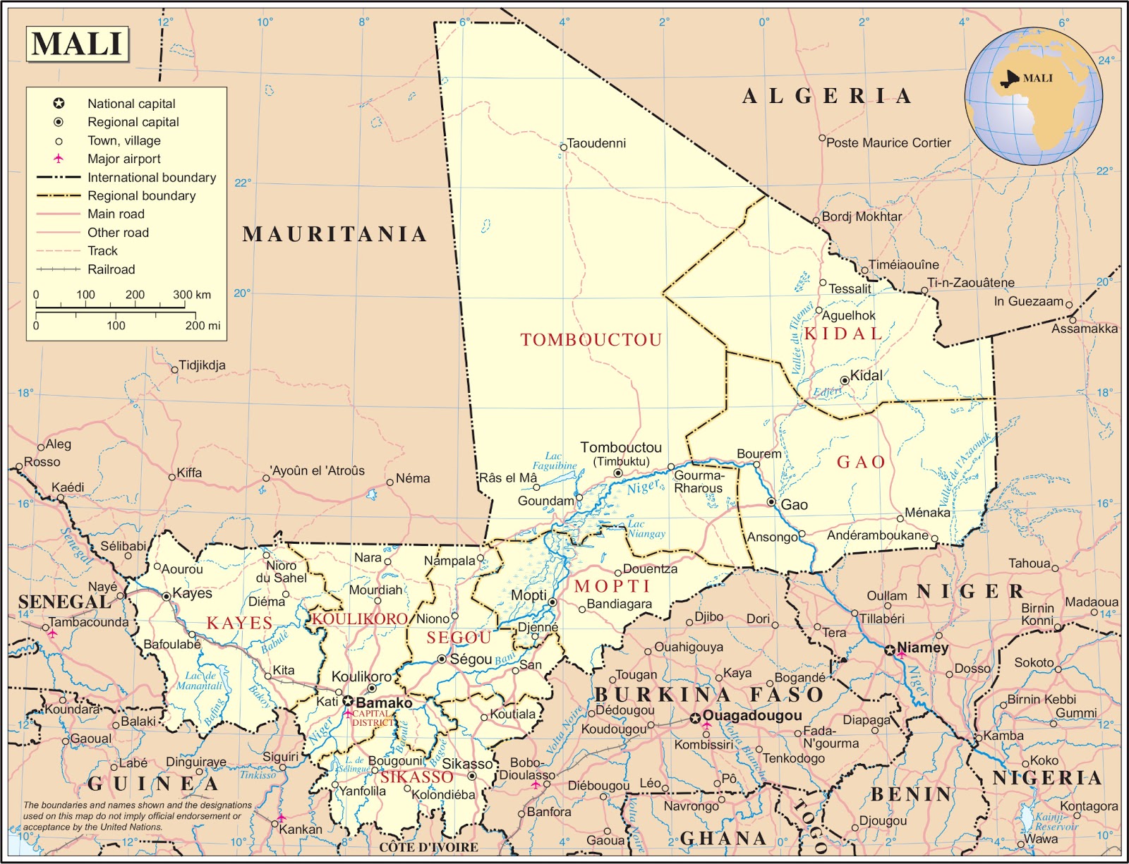 Mali | Mapas Geográficos do Mali - Geografia Total™