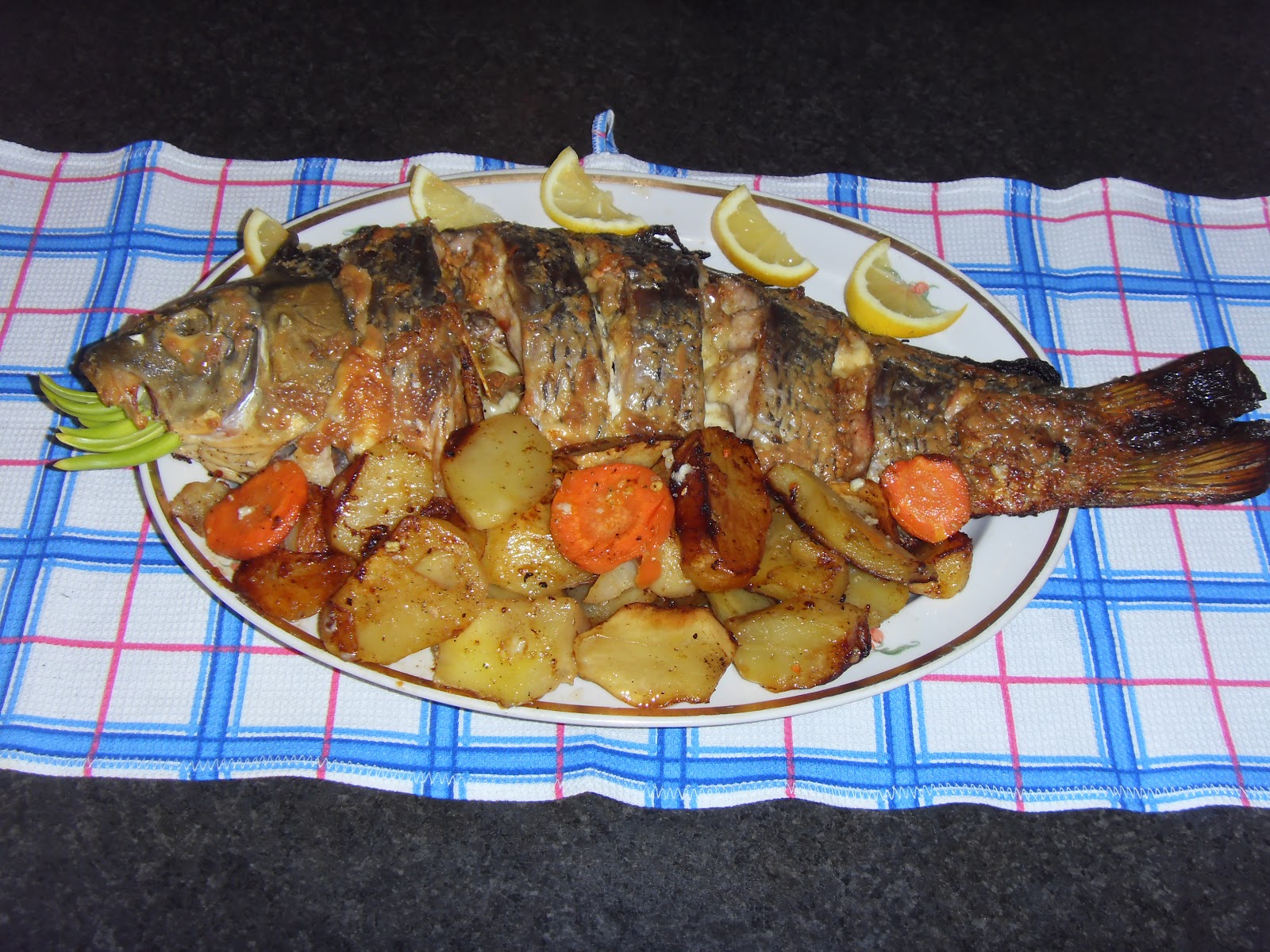 Карп в духовке целиком