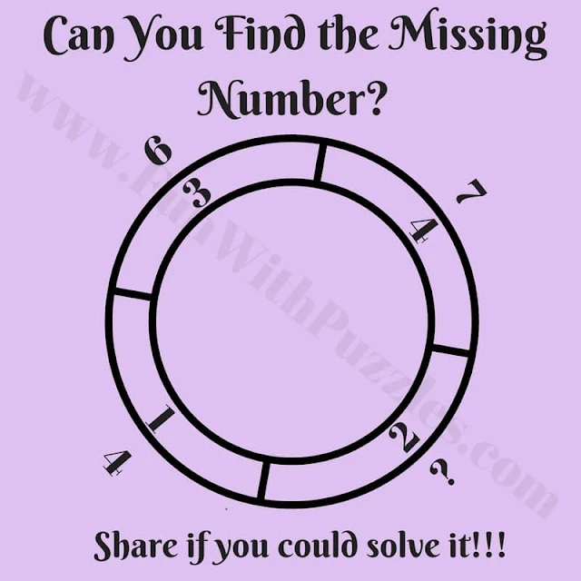 Missing Number Picture Math Brain Teaser for Kids with Answer