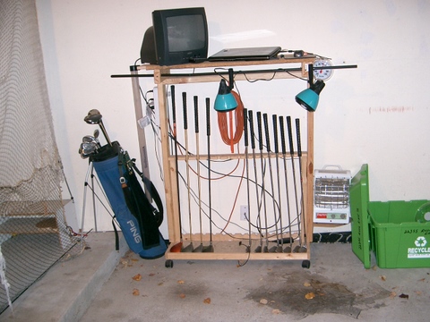 Optishot Golf Simulator Garage Set Up: Stored Position