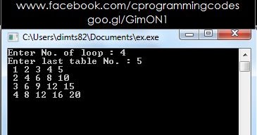 C Programming | Computer | Ms-Excel: Continuous Table C Program