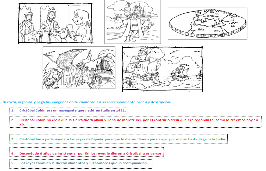 Fichas de Primaria: Cristóbal Colón