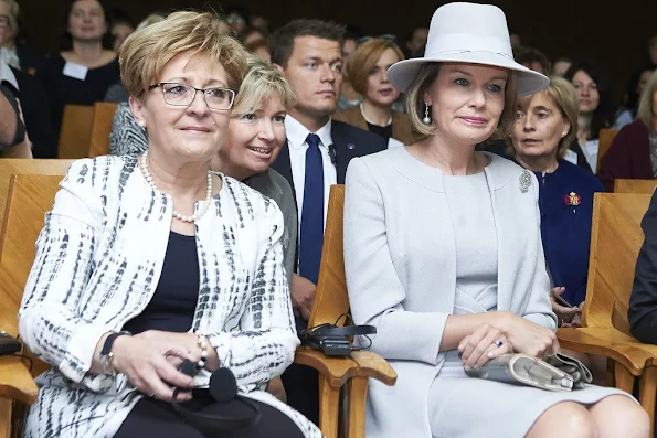 Queen Mathilde of Belgium and First Lady Agata Kornhauser-Duda visits Wolfgang Goethe college as part of official Royal visit in Poland