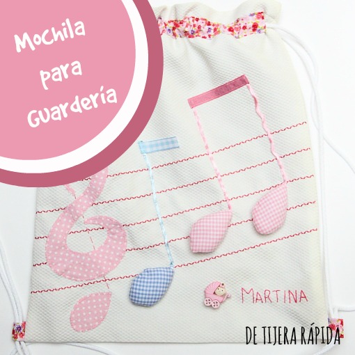 Mochila para la guardería con pentagrama