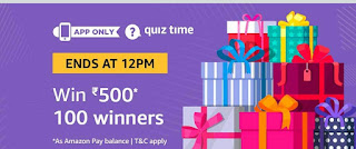 Amazon Quiz Time-Answer & Win Rs 500
