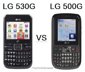 lg530g vs lg500g tracfone cell phone comparison