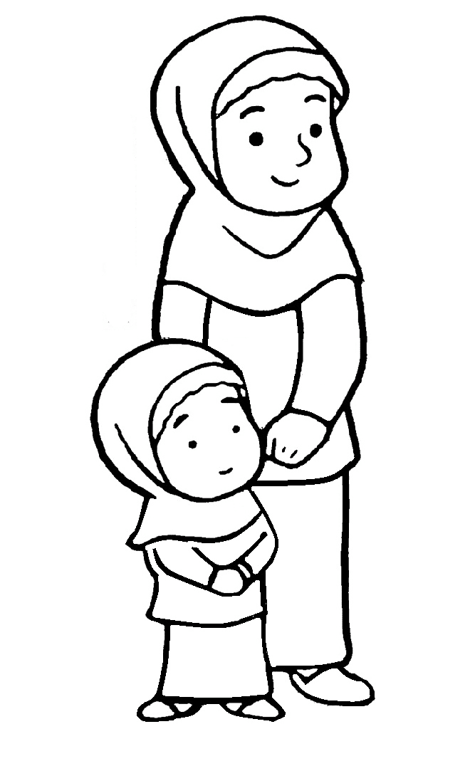10 Gambar Mewarnai Anak Muslim Untuk Anak PAUD dan TK