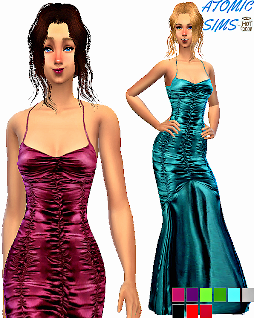 Sims 4 CC's - The Best: Glamsim Wine red silk gown conversion by Atomic ...