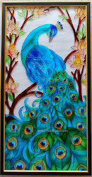 peacock glass painting