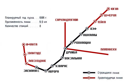 схема рижского метро