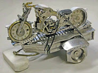 manualidades con chatarra reciclada - moto