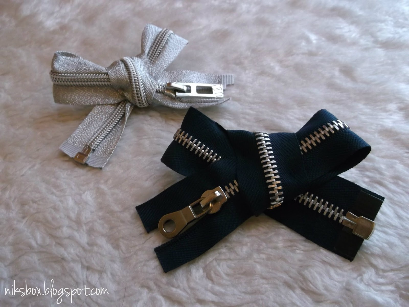 DIY Zipper bow Cipzár masni Nik's Box