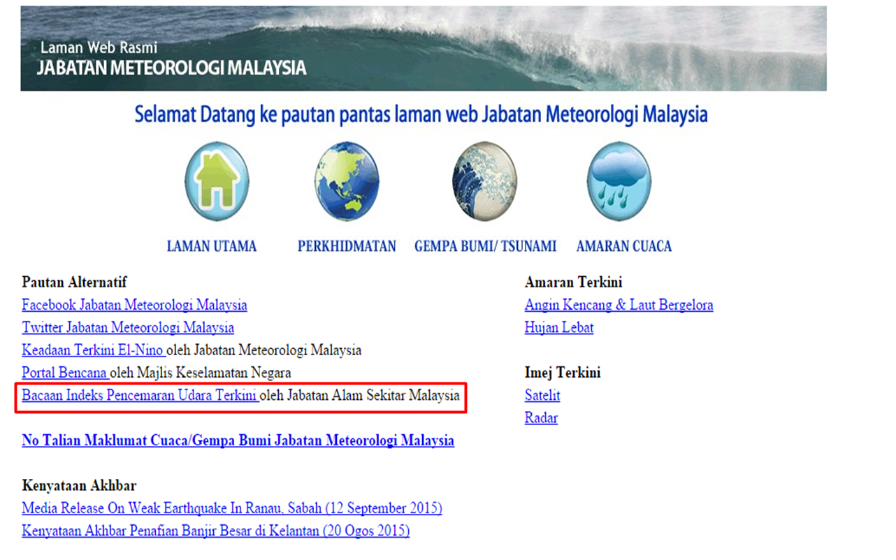 Portal jabatan meteorologi