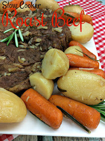 Slow Cooker Roast Beef recipe from Served Up With Love is the ultimate comfort food to feed your family. Its the perfect Sunday supper recipe. 