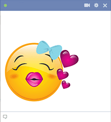 Kisses smiley for Facebook